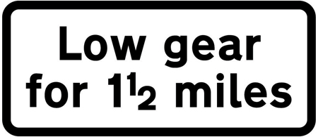 Low gear for 1½ miles (plate)