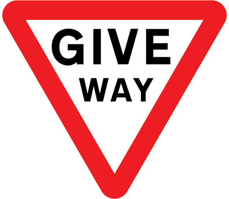 Give way to traffic on major road