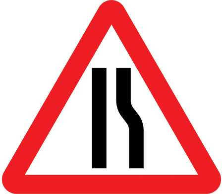 Road narrows on right