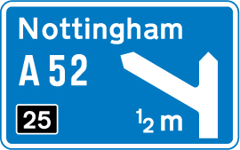 Motorway direction sign (blue)